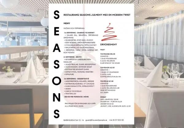 Christmas menu with a modern twist.